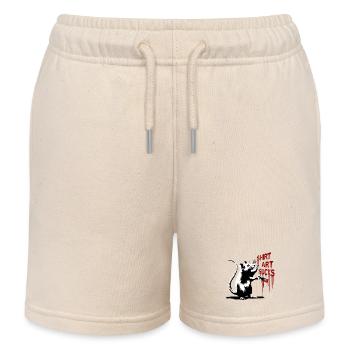 Graffiti Ratte mit Pinsel "Shirt Art Sucks" - Kinder Organic Joggingshorts Mini Bolter von Stanley/Stella - Natur - Vorne