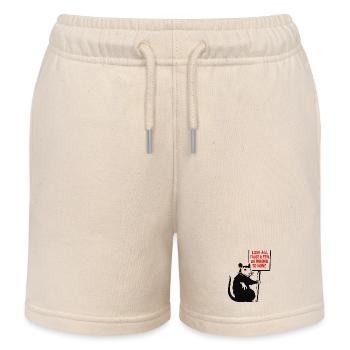 Ratte mit Protest-Schild - Kinder Organic Joggingshorts Mini Bolter von Stanley/Stella - Natur - Vorne
