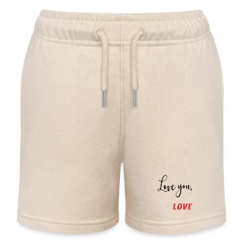 Saint-Valentin - Message d’amour - Short de jogging enfant bio Stanley/Stella - écru doux - Devant