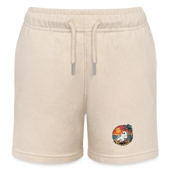 Lustige Perserkatze am Strand, Sommerurlaub Sonnenuntergang - Kinder Organic Joggingshorts Mini Bolter von Stanley/Stella - Natur - Vorne