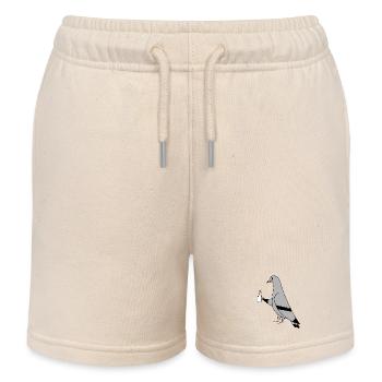 Pigeon with Coffee – Illustration minimale - Short de jogging enfant bio Stanley/Stella - écru doux - Devant