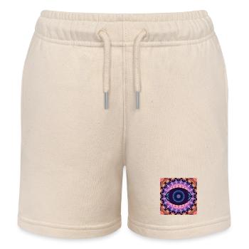 Kaleidoscopic eye mandala - Kids Organic Sweat Shorts by Stanley/Stella - soft Ecru - Front
