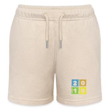 16. Geburtstag Farbige Patches since 02/2010 - Kinder Organic Joggingshorts Mini Bolter von Stanley/Stella - Natur - Vorne