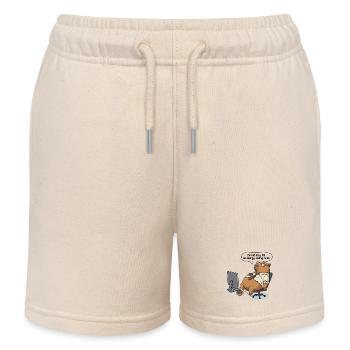 Energy-saving Capybara beaver at the workplace - Kids Organic Sweat Shorts by Stanley/Stella - soft Ecru - Front