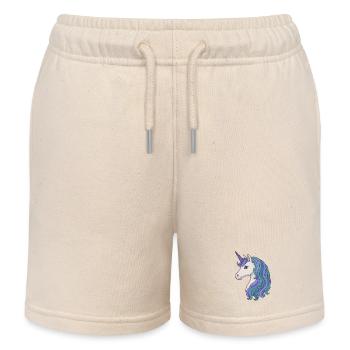Pastel Unicorn Mane Portrait - Kids Organic Sweat Shorts by Stanley/Stella - soft Ecru - Front