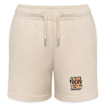 Versuch klüger zu sein, ich werde netter sein - Kinder Organic Joggingshorts Mini Bolter von Stanley/Stella - Natur - Vorne