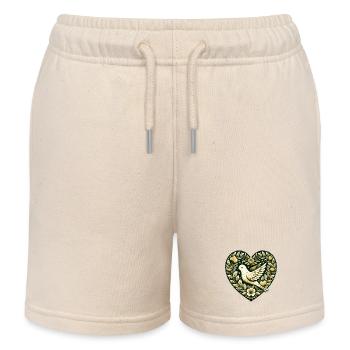 Goldene Taube im Floral Heart - Kinder Organic Joggingshorts Mini Bolter von Stanley/Stella - Natur - Vorne