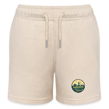 Birmingham City Skyline Canal Vintage Badge - Kids Organic Sweat Shorts by Stanley/Stella - soft Ecru - Front