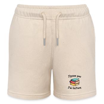 books, reader's gift idea, I can't I have - Kids Organic Sweat Shorts by Stanley/Stella - soft Ecru - Front