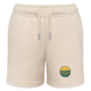 Amsterdam City Skyline Vintage Retro-Abzeichen - Kinder Organic Joggingshorts Mini Bolter von Stanley/Stella - Natur - Vorne