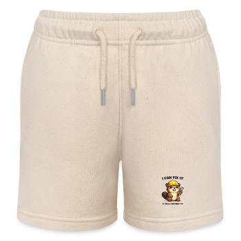 Biber Mechaniker: I Can Fix It - Kinder Organic Joggingshorts Mini Bolter von Stanley/Stella - Natur - Vorne