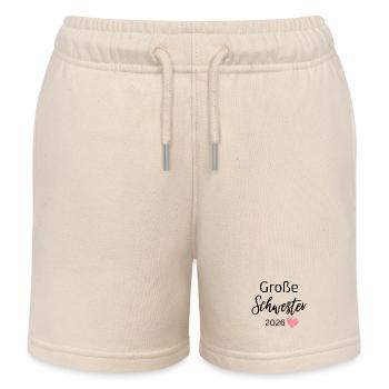 Große Schwester 2026 - Kinder Organic Joggingshorts Mini Bolter von Stanley/Stella - Natur - Vorne