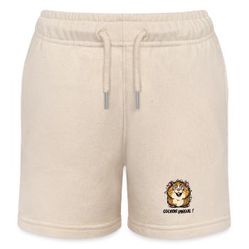 CRAZY PIG! - Kids Organic Sweat Shorts by Stanley/Stella - soft Ecru - Front