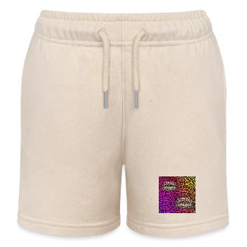 Lèvres de léopard sur dégradé néon - Short de jogging enfant bio Stanley/Stella - écru doux - Devant