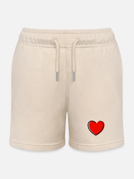 Cœur - Short de jogging enfant bio Stanley/Stella - écru doux