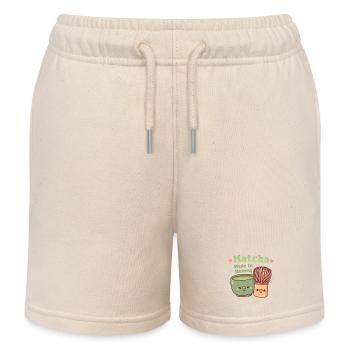 Matcha Matcha et Fouet Mignon, jeu de mots Made In Heaven - Short de jogging enfant bio Stanley/Stella - écru doux - Devant