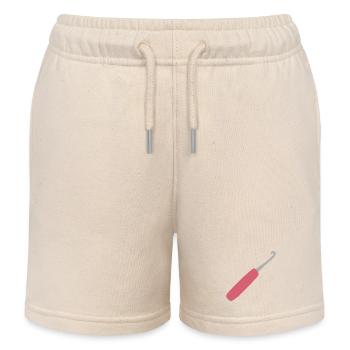 Pinke Häkelkunst - Kinder Organic Joggingshorts Mini Bolter von Stanley/Stella - Natur - Vorne