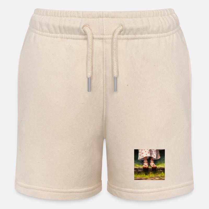 Échos du printemps - Short de jogging enfant bio Stanley/Stella - écru doux