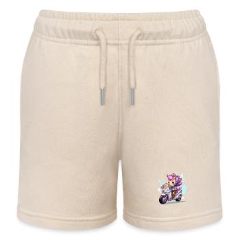 Chibi Motorradheldin - Kinder Organic Joggingshorts Mini Bolter von Stanley/Stella - Natur - Vorne