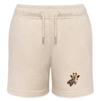 Giraffe portrait of course - Kids Organic Sweat Shorts by Stanley/Stella - soft Ecru - Front