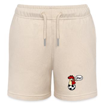 Hens Chickens Football - Kinder Organic Joggingshorts Mini Bolter von Stanley/Stella - Natur - Vorne