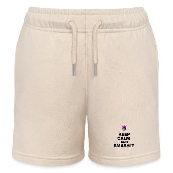 RESTE CALME ET DÉFONCE, PUISSANCE PADEL, CADEAU ROSE - Short de jogging enfant bio Stanley/Stella - écru doux - Devant