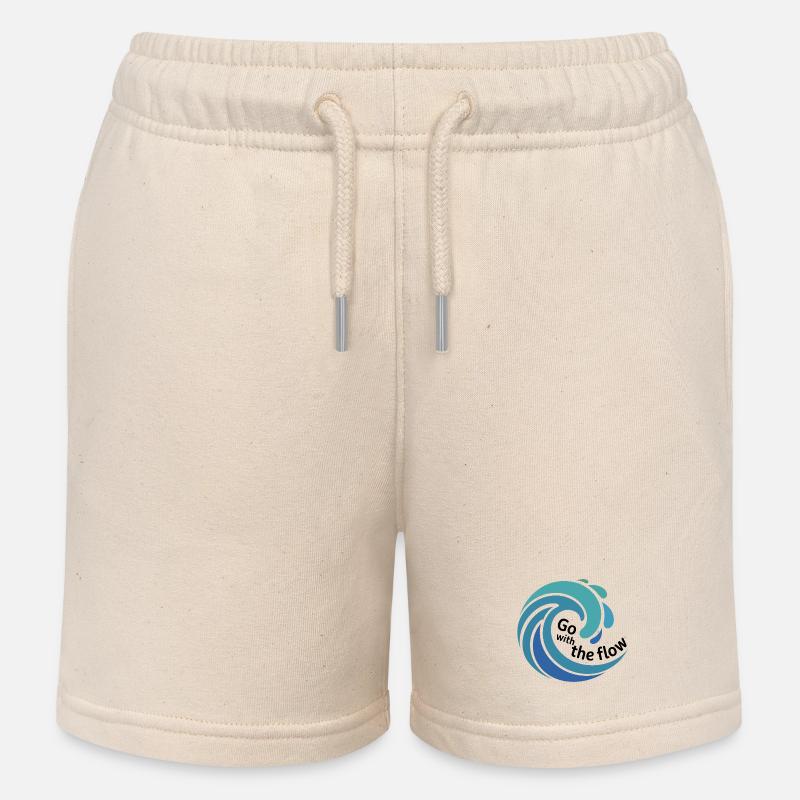 Optez pour l’Art Flow Wave - Short de jogging enfant bio Stanley/Stella - écru doux