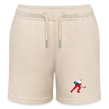 Eishockeyspieler mit tschechischer Flagge - Kinder Organic Joggingshorts Mini Bolter von Stanley/Stella - Natur - Vorne