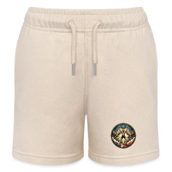 Heldentriumph Emblem Sieger Athlet Sportler Motiv - Kinder Organic Joggingshorts Mini Bolter von Stanley/Stella - Natur - Vorne