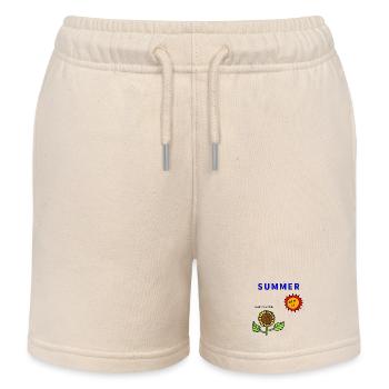 Soleil et Tournesols Estivaux - Short de jogging enfant bio Stanley/Stella - écru doux - Devant