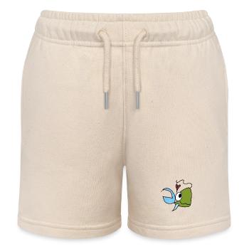Sea Friend Fish Heart Cartoon - Kids Organic Sweat Shorts by Stanley/Stella - soft Ecru - Front