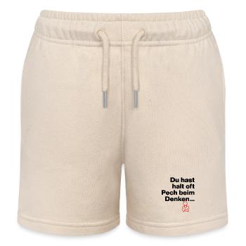 YOU JUST HAVE BAD LUCK THINKING. SARCASM GIFT - Kids Organic Sweat Shorts by Stanley/Stella - soft Ecru - Front