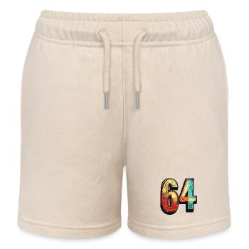 64 chiffres colorés - Short de jogging enfant bio Stanley/Stella - écru doux - Devant