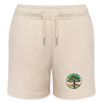 Retro-Baum des Lebens mit Eichel - Kinder Organic Joggingshorts Mini Bolter von Stanley/Stella - Natur - Vorne