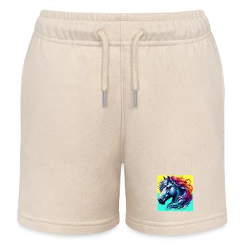 Pferd - Kinder Organic Joggingshorts Mini Bolter von Stanley/Stella - Natur - Vorne