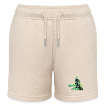Hühner Fans -  Hahn - Gockel - Blumenhuhn - Bio - Kinder Organic Joggingshorts Mini Bolter von Stanley/Stella - Natur - Vorne