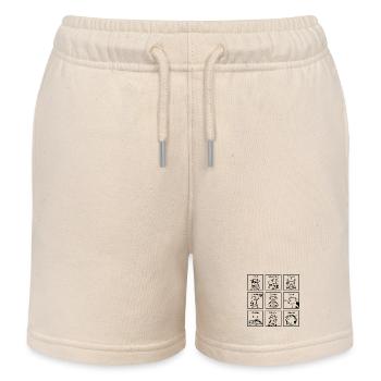Lustige Kuh Wortspiele - Witziges Tier-Cartoon - Kinder Organic Joggingshorts Mini Bolter von Stanley/Stella - Natur - Vorne