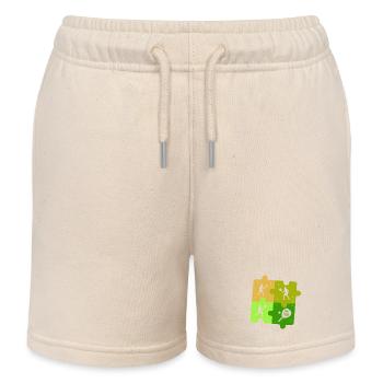 Padel Tennis Puzzle Sportler Outfit - Kinder Organic Joggingshorts Mini Bolter von Stanley/Stella - Natur - Vorne