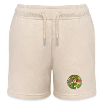 Bunte Echinacea-Wiesen-Malerei - Kinder Organic Joggingshorts Mini Bolter von Stanley/Stella - Natur - Vorne