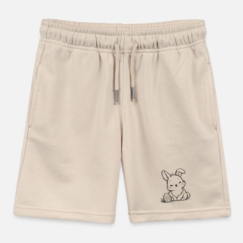 Easter bunny with Easter egg Kids Organic Sweat Shorts by Stanley/Stella