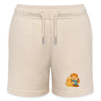 Fluffy und der glückliche Freund – Emotionale Bindung - Kinder Organic Joggingshorts Mini Bolter von Stanley/Stella - Natur - Vorne