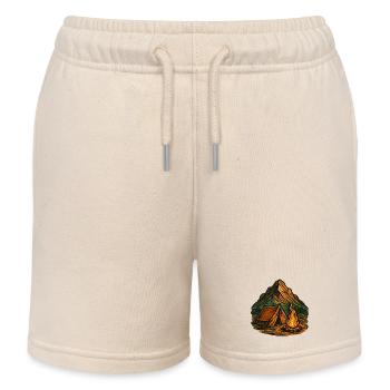 Bergcamping am Lagerfeuer - Kinder Organic Joggingshorts Mini Bolter von Stanley/Stella - Natur - Vorne