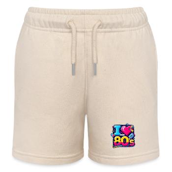 80s Party Retro 80s Party Outfit - Kids Organic Sweat Shorts by Stanley/Stella - soft Ecru - Front