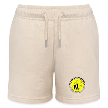 Bee Where is the Honey - Kids Organic Sweat Shorts by Stanley/Stella - soft Ecru - Front