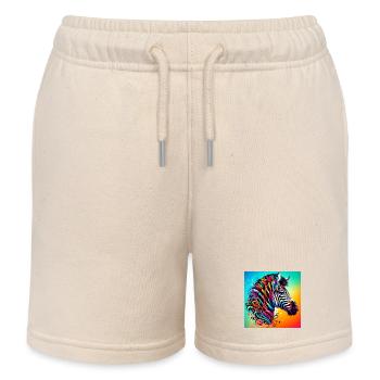 Zebra - Kinder Organic Joggingshorts Mini Bolter von Stanley/Stella - Natur - Vorne