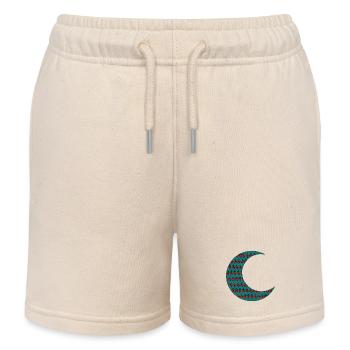 Croissant de lune avec motif oriental - Short de jogging enfant bio Stanley/Stella - écru doux - Devant