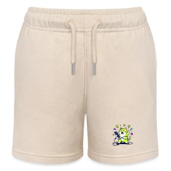 Überforderter, lustiger Geek-Chat am Handy - Kinder Organic Joggingshorts Mini Bolter von Stanley/Stella - Natur - Vorne