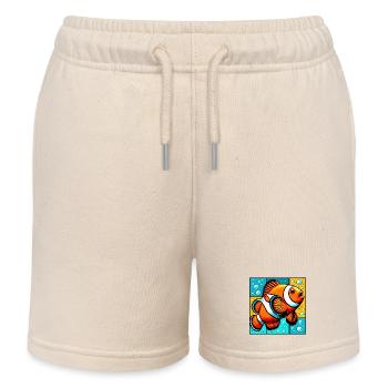 Poisson-clown - Short de jogging enfant bio Stanley/Stella - écru doux - Devant
