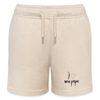 J'aime mon papa Cadeaux  - Short de jogging enfant bio Stanley/Stella - écru doux - Devant