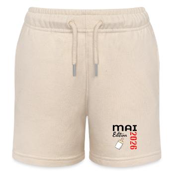 Bébé biologique mai 2026 - Short de jogging enfant bio Stanley/Stella - écru doux - Devant